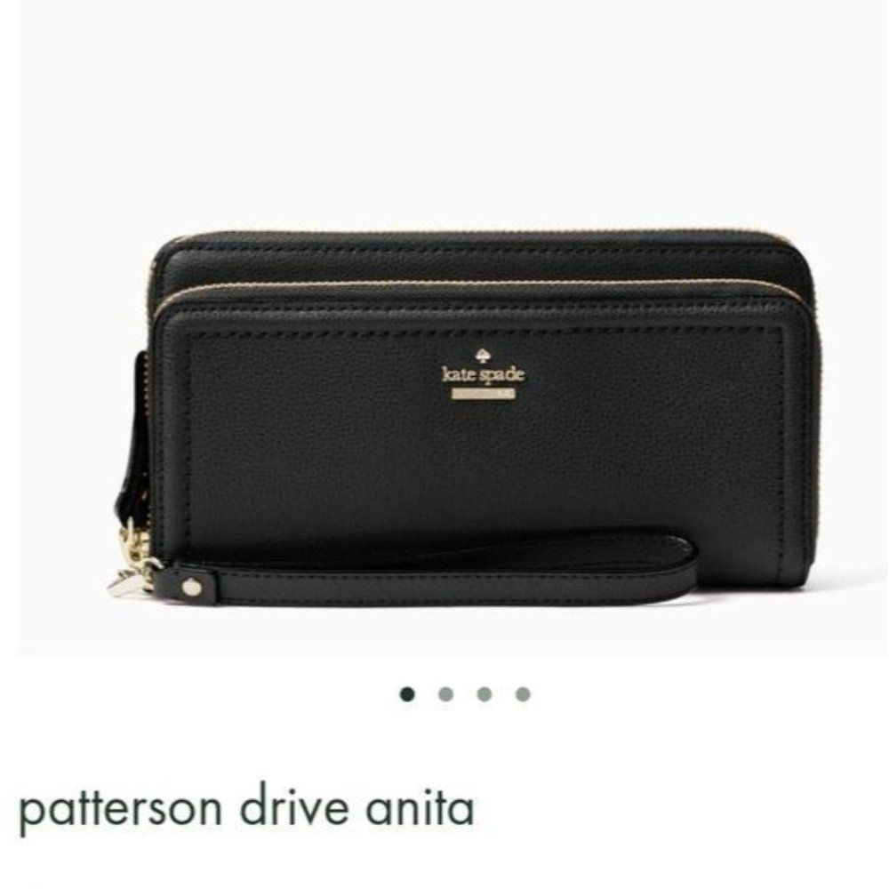 Kate Spade Patterson Drive Anita Leather Wristlet Wallet Continental Zip Around